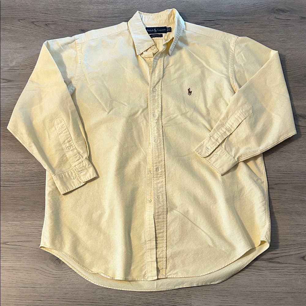 Ralph Lauren Vintage Yarmouth Oxford Yellow Long Sleeve Button Down